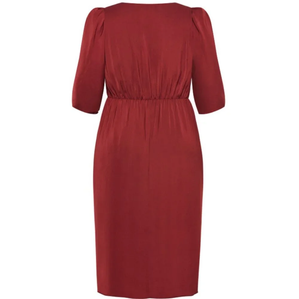 NWT City Chic Aubree Cabernet Drape Midi Dress 22